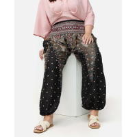 Harembroek XL -  Veer zwart/wit 